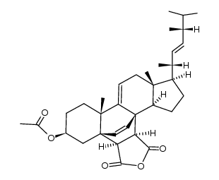 3β-acetoxy-5β,8-etheno-ergosta-9(11),22tdiene-6β,7β-dicarboxylic acid-anhydride结构式