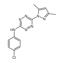 N-(4-chlorophenyl)-6-(3,5-dimethyl-1H-pyrazol-1-yl)-1,2,4,5-tetrazin-3-amine结构式