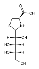 (4R)-2-(L-arabino-1,2,3,4-Tetrahydroxybutyl)-4-thiazolidincarbonsaeure结构式