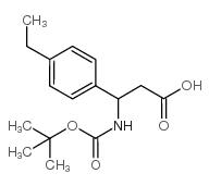 3-叔丁氧羰基氨基-3-(4-乙基-苯基)-丙酸结构式