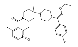 [4-[4-[(Z)-C-(4-bromophenyl)-N-ethoxycarbonimidoyl]piperidin-1-yl]-4-methylpiperidin-1-yl]-(2,4-dimethyl-1-oxidopyridin-1-ium-3-yl)methanone结构式