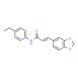 3-(1,3-BENZODIOXOL-5-YL)-N-(4-ETHYLPHENYL)ACRYLAMIDE结构式