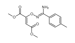 dimethyl 2-(((Z)-(amino(p-tolyl)methylene)amino)oxy)but-2-enedioate Structure