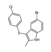 5-bromo-3-(4-chlorophenyl)sulfanyl-2-methyl-1H-indole结构式