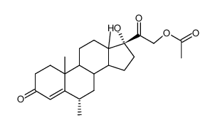 6 alpha-methyl-17 alpha-hydroxy-11-deoxy-corticosterone-21-acetate结构式