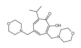 2-Hydroxy-3-isopropyl-5,7-bis(morpholinomethyl)-2,4,6-cycloheptatriene-1-one结构式
