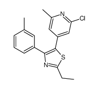 5-(2-chloro-6-methylpyridin-4-yl)-2-ethyl-4-(3-methylphenyl)-1,3-thiazole结构式