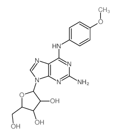 Adenosine,2-amino-N-(4-methoxyphenyl)- (9CI) structure