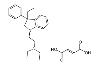 diethyl-[2-(3-ethyl-3-phenyl-2H-indol-1-yl)ethyl]azanium,(E)-4-hydroxy-4-oxobut-2-enoate结构式