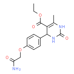 ethyl 4-[4-(2-amino-2-oxoethoxy)phenyl]-6-methyl-2-oxo-1,2,3,4-tetrahydropyrimidine-5-carboxylate结构式