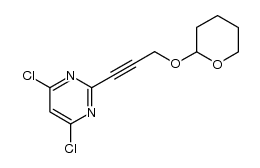 4,6-dichloro-2-(3-(tetrahydropyran-2-yloxy)-1-propynyl)pyrimidine Structure