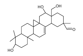 (20S)-3β,16α,28-Trihydroxyolean-12-en-29-al structure
