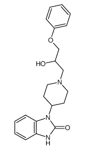 1-[1-(3-Phenoxy-2-hydroxypropyl)-4-piperidyl]-1,3-dihydro-2H-benzimidazol-2-one Structure