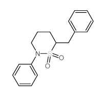 6-benzyl-2-phenyl-thiazinane 1,1-dioxide Structure