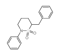 6-benzyl-2-phenyl-thiazinane 1,1-dioxide结构式