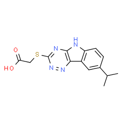 Acetic acid, [[8-(1-methylethyl)-2H-1,2,4-triazino[5,6-b]indol-3-yl]thio]- (9CI) structure