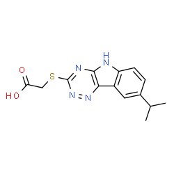 Acetic acid, [[8-(1-methylethyl)-2H-1,2,4-triazino[5,6-b]indol-3-yl]thio]- (9CI) Structure