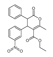 2-methyl-4-(3-nitro-phenyl)-6-oxo-5-phenyl-5,6-dihydro-4H-pyran-3-carboxylic acid ethyl ester Structure