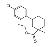 ethyl 3-(4-chlorophenyl)-1-methylcyclohexane-1-carboxylate结构式