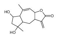 3a,4,4a,5,6,7,7a,9a-Octahydro-5,7-dihydroxy-5,8-dimethyl-3-methyleneazuleno[6,5-b]furan-2(3H)-one结构式