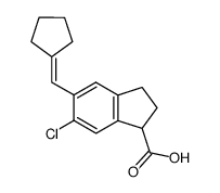 6-chloro-5-(cyclopentylidenemethyl)indan-1-carboxylic acid结构式