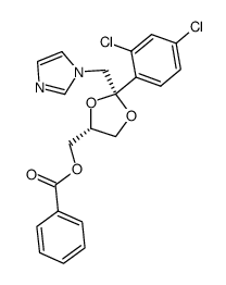cis-2-(2,4-dichlorophenyl)-2-(1H-imidazol-1-ylmethyl)-1,3-dioxolane-4-ylmethyl benzoate结构式