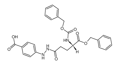 4-[N'-((S)-4-Benzyloxycarbonyl-4-benzyloxycarbonylamino-butyryl)-hydrazino]-benzoic acid Structure