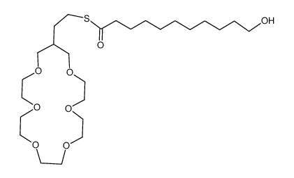 S-(2-(1,4,7,10,13,16-hexaoxacyclononadecan-18-yl)ethyl) 11-hydroxyundecanethioate Structure