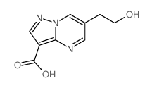 6-(2-hydroxyethyl)pyrazolo[1,5-a]pyrimidine-3-carboxylic acid(SALTDATA: H2O) structure