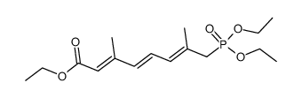 (2E,4E,6E)-8-(Diethoxy-phosphoryl)-3,7-dimethyl-octa-2,4,6-trienoic acid ethyl ester结构式