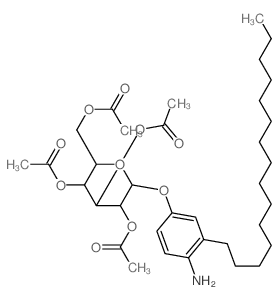 [3,4,5-triacetyloxy-6-(4-amino-3-pentadecyl-phenoxy)oxan-2-yl]methyl acetate结构式