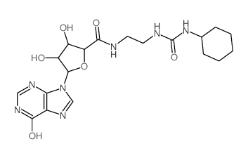 N-[2-(cyclohexylcarbamoylamino)ethyl]-3,4-dihydroxy-5-(6-oxo-3H-purin-9-yl)oxolane-2-carboxamide picture