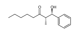 (anti)-1-hydroxy-2-methyl-1-phenyloctan-3-one结构式