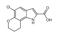 1,7,8,9-Tetrahydro-5-chloropyrano(2,3-g)indole-2-carboxylic acid structure