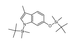 1-(tert-butyl-dimethyl-silanyl)-6-(tert-butyl-dimethyl-silanyloxy)-3-methyl-1H-indole结构式