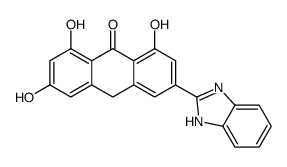 3-(1H-benzimidazol-2-yl)-1,6,8-trihydroxy-10H-anthracen-9-one结构式