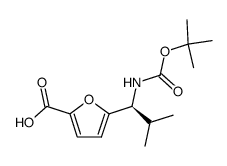 5-((S)-1-tert-Butoxycarbonylamino-2-methyl-propyl)-furan-2-carboxylic acid结构式
