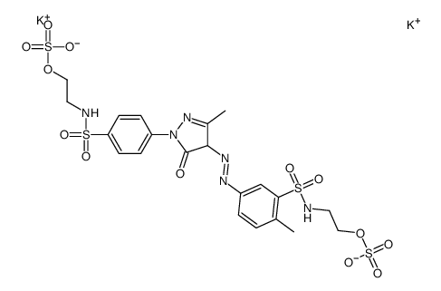 dipotassium,2-[[2-methyl-5-[[3-methyl-5-oxo-1-[4-(2-sulfonatooxyethylsulfamoyl)phenyl]-4H-pyrazol-4-yl]diazenyl]phenyl]sulfonylamino]ethyl sulfate Structure