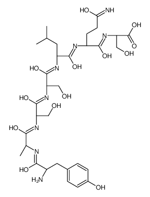 (2S)-2-[[(2S)-5-amino-2-[[(2S)-2-[[(2S)-2-[[(2S)-2-[[(2S)-2-[[(2S)-2-amino-3-(4-hydroxyphenyl)propanoyl]amino]propanoyl]amino]-3-hydroxypropanoyl]amino]-3-hydroxypropanoyl]amino]-4-methylpentanoyl]amino]-5-oxopentanoyl]amino]-3-hydroxypropanoic acid结构式