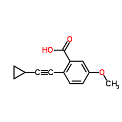 2-(Cyclopropylethynyl)-5-methoxybenzoic acid结构式