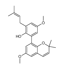 6-Methoxy-8-(2-hydroxy-3-(3-methyl-2-butenyl)-5-methoxyphenyl)-2,2-dimethyl-2H-chromene Structure