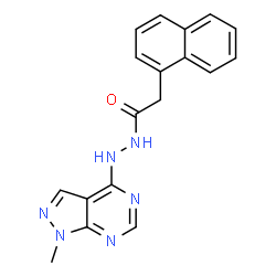 N'-(1-methyl-1H-pyrazolo[3,4-d]pyrimidin-4-yl)-2-(naphthalen-1-yl)acetohydrazide结构式