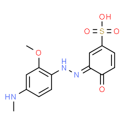 4-hydroxy-3-[[2-methoxy-4-(N-methylamino)phenyl]azo]benzenesulphonic acid结构式