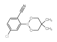 4-氯-2-(5,5-二甲基-1,3,2-二氧杂硼烷-2-基)苄腈结构式