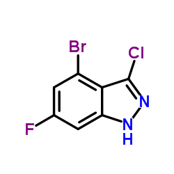 4-Bromo-3-chloro-6-fluoro-1H-indazole结构式