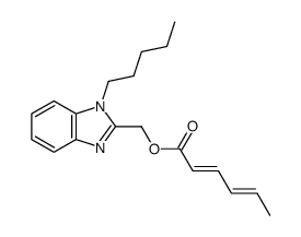 (2E,4E)-Hexa-2,4-dienoic acid 1-pentyl-1H-benzoimidazol-2-ylmethyl ester结构式