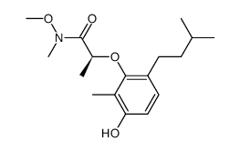 (S)-2-[3-Hydroxy-2-methyl-6-(3-methyl-butyl)-phenoxy]-N-methoxy-N-methyl-propionamide Structure