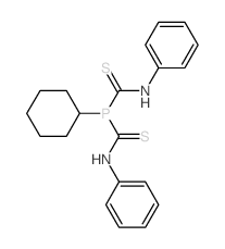 1-(cyclohexyl-(phenylthiocarbamoyl)phosphanyl)-N-phenyl-methanethioamide structure