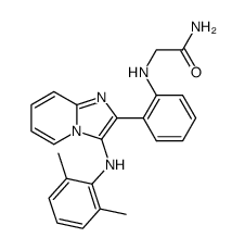 2-[2-(aminocarbonylmethylamino)phenyl]-3-(2,6-dimethylphenylamino)imidazo[1,2-a]pyridine Structure