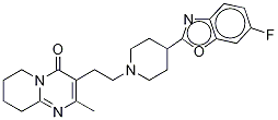 3-[2-[4-(6-氟-2-苯并恶唑基)-1-哌啶基]乙基]-6,7,8,9-四氢-2-甲基-4H-吡啶并[1,2-A]嘧啶-4-酮结构式